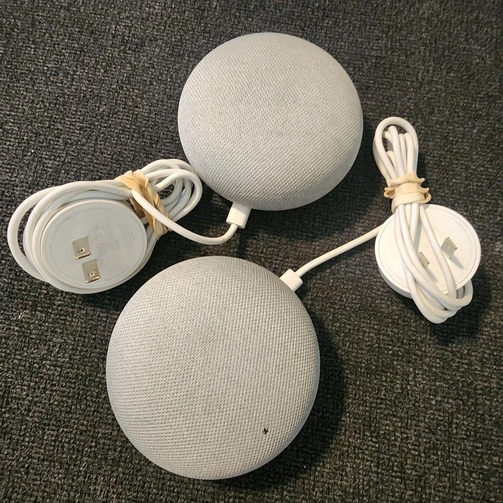 Google Home Mini Smart Speaker Gray Model H0A Voice Assistant with Power Adapter